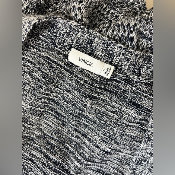 Vince Boyfriend Long Novelty Knit Cardigan L Marled - Picture 2 of 4